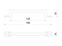 BÚTORFOGANTYÚ WMN218 - 128mm (168x16x25mm) ANTIK FIRENZE