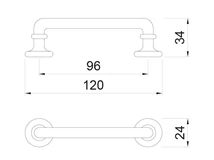 BÚTORFOGANTYÚ WMN839 - 96mm (120x24x34mm) MATT FEKETE