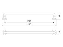 BÚTORFOGANTYÚ WMN839 - 256mm (280x24x34mm) ANTIK FIRENZE