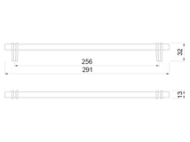 BÚTORFOGANTYÚ WMN853 - 256mm (291x13x32mm) MATT FEKETE