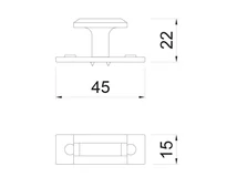 BÚTORFOGANTYÚ WPO118 GOMB - 45x15x22mm MATT FEKETE
