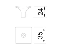 Forest BÚTORFOGANTYÚ E102-35x35 MM MATT FEKETE - 10007655280