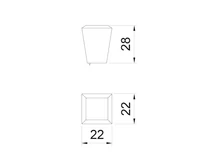 BÚTORFOGANTYÚ E111 22x22mm, MATT KRÓM