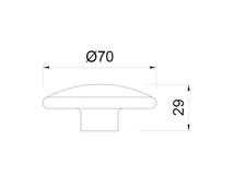 BÚTORFOGANTYÚ 425 GOMB ÁTM: 70mm KORALLKÉK