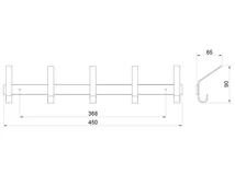 FOGASSOR E6091 5 DB AKASZTÓVAL MATT FEKETE