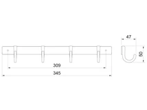 FOGASSOR E6056 4 DB AKASZTÓVAL MATT FEKETE