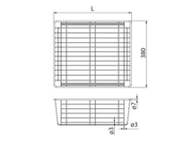 GARDRÓB SZERELVÉNY HOME BOX FÉM RÁCSKOSÁR 600MM-ES, 440x155x383MM, ACÉLSZÜRKE