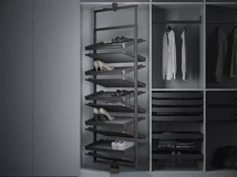 GARDRÓB SZERELVÉNY HOME BOX FORGATHATÓ CIPŐTARTÓ ÁLLVÁNY ALSÓ+FELSŐ CSÚSZÓ, ACÉLSZÜRKE