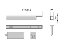 STÍLI 2.0 ÁLLVÁNYRENDSZER FELSŐ RÖGZÍTŐ FALI SZETT 220MM ALUMÍNIUM