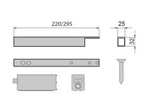 STÍLI 2.0 ÁLLVÁNYRENDSZER FELSŐ RÖGZÍTŐ FALI SZETT 295MM ALUMÍNIUM