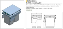 Forest HULLADÉKGYŰJTŐ PGTM402RFG (2x20l) SZELEKTÍV 400mm-es szekrényhez SZÜRKE - 10010001100
