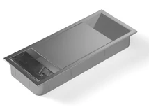 IRODABÚTOR KIEGÉSZÍTŐ KÁBELKIVEZETŐ ART911 152x20x62mm SZÜRKE