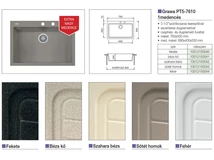 GRAWA GRÁNIT MOSOGATÓ GRAWA PT5-7610W 760x500mm FEHÉR