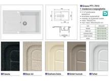 GRAWA GRÁNIT MOSOGATÓ GRAWA PT1-7810W 780x500mm FEHÉR