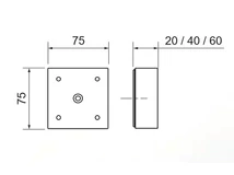 MŰANYAG DESIGN LÁB ART706/R H=20mm FEKETE