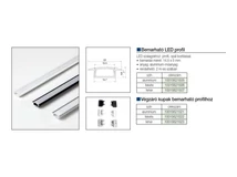 Forest VILÁGÍTÁSTECHNIKAI KIEGÉSZÍTŐ BEMARHATÓ LED PROFIL 22/14,5x6x2000mm OPÁL BORÍTÁSSAL ALUMÍNIUM - 10015621505