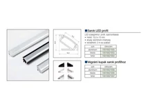 VILÁGÍTÁSTECHNIKAI KIEGÉSZÍTŐ SAROK LED PROFIL OPÁL BORÍTÁSSAL, 2M FEKETE