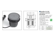 IRODABÚTOR TARTOZÉKOK KONNEKTOR ELOSZTÓ MODULBOX IVH - VEZ. NÉLK. TÖLT.+2x230V+2xUSB+HDMI FEKETE