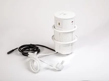 IRODABÚTOR TARTOZÉKOK KONNEKTOR ELOSZTÓ MODULBOX IVH - VEZ. NÉLK. TÖLT.+2x230V+2xUSB+HDMI FEHÉR