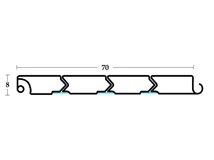Forest REDŐNY RENDSZER 3663 PROFIL 70x8mm   2,6m EZÜST - 10015900000