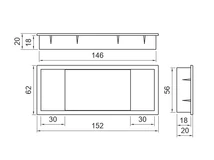 IRODABÚTOR KIEGÉSZÍTŐ KÁBELKIVEZETŐ ART911 152x20x62mm FEKETE