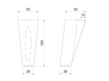 MŰANYAG DESIGN LÁB ART739/R H=120mm FEKETE