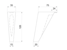 MŰANYAG DESIGN LÁB ART737 H=120mm FEKETE