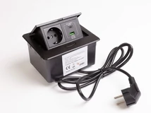 IRODABÚTOR TARTOZÉKOK KONNEKTOR ELOSZTÓ MODULBOX MINI - 1×230V + 2xUSB MATT FEKETE