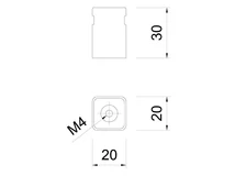 BÚTORFOGANTYÚ WPO892-020 GOMB 20x20mm ARANY
