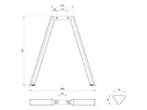 IRODAI ASZTALLÁB HOME BOX ALFA 1 PÁR 680x725mm MATT FEHÉR