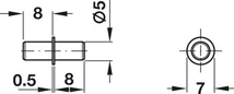282.43.905 Polctartó gomb 5/5mm króm