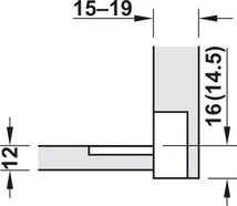 342.75.226 Lenyíló pánt fém/műanyag plano-medial 30mm fehér