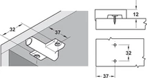 356.37.012 Ütközés elnyelő adapter Hafele szürke