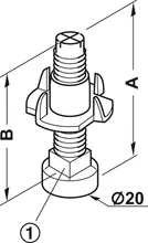 637.05.001 Bútorláb M8x45 mm+M8 körmösanya