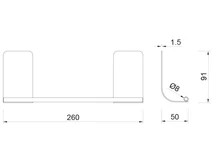 Forest FÜRDŐSZOBAI KIEGÉSZÍTŐ ÖNTAPADÓS TÖRÖLKÖZŐ TARTÓ KICSI 260x91x50 MM SZÁLCSISZOLT - 10006260040