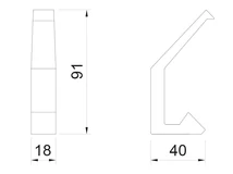 FOGAS ART 1400 18x91x47 mm ANTRACIT SZÜRKE
