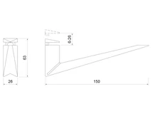 POLCTARTÓ ART RM40B ÁLLÍTHATÓ 26x63x150 mm NIKKEL