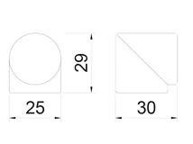 AJTÓÜTKÖZŐ ART FP10 GUMÍROZOTT, ÖNTAPADÓS 25x29x30 mm MATT KRÓM