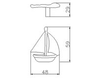 Forest BÚTORFOGANTYÚ 1884-48 ZN50 VITORLÁS GOMB ANTIKOLT EZÜST - 10007250460