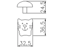 Forest BÚTORFOGANTYÚ 1886-36 ZN50 MACSKA GOMB ANTIKOLT EZÜST - 10007250480