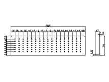 Forest JELÖLŐSABLON H163-288 A18 288x74x17mm KÉK - 10007400000