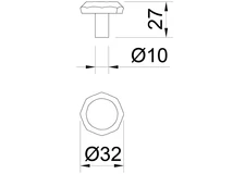 Forest BÚTORFOGANTYÚ WPO761.000.00T2 GOMB, 32MM ANTIK FEKETE - 10007552721