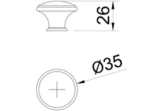 Forest BÚTORFOGANTYÚ P77.01.Q4.D1G GOMB, 35MM ANTIK FIRENZE PARIS - 10007553031