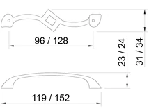 Forest BÚTORFOGANTYÚ E046-096 96 FÉNYES ANTIKOLT BRONZ - 10007651084