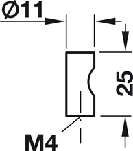 136.06.614 Fogantyú gomb 11x25mm matt nikkel