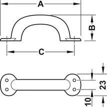 155.01.633 Merev fogantyú króm 115x31mm