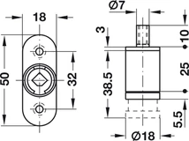 234.65.600 Bútorzár tolóajtózár ház Symo 3000