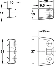 262.61.700 Bútorösszehúzó RV/U-T műanyag fehér