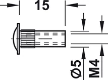 267.01.711 Bútorösszehúzó hüvely 5x15/M4