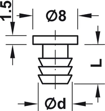 356.20.421 Ajtó koppanás gátló, befúrós d=6mm